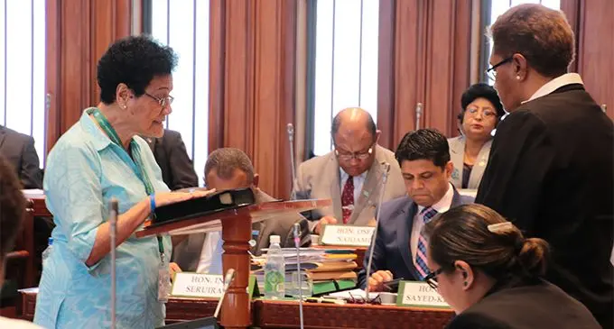 Fijian businesswoman and politician Adi Mere Tuisalalo Samisoni (left).   Photo: Ronald Kumar