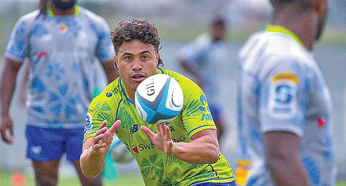 Swire Shipping Fijian Drua five-eight Caleb Muntz during their Captain's run in Nadi on May 31. 2024. Photo: Fijian Drua :{ ..