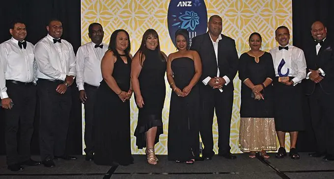 Minister for Tourism Premila Kumar with Team Rosie Holidays with their award at the 2018 ANZ Fiji Excellence in Tourism Gala Awards Dinner at the Sofitel Fiji Resort and Spa on Denarau on February 16, 2019. Photo: Waisea Nasokia