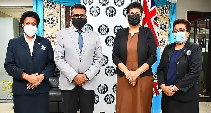 Permanent Secretary Office of the Prime Minister, Immigration and Sugar Industry, Mr. Yogesh Karan with the senior officials of the Fijian Immigration Department.