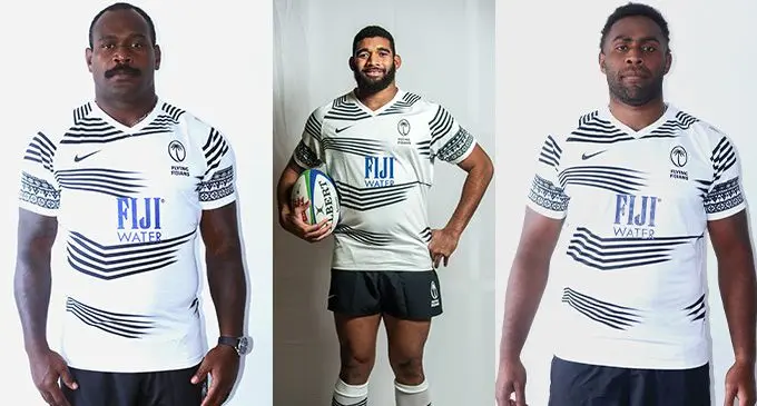 From left: FIJI Water Flying Fijians Levani Botia, Meli Derenalagi and Viliame Mata  Photos: FRU Media/ Leon Lord
