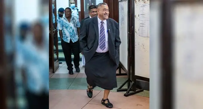 Opposition MP Ratu Suliano Matanitobua  outside the Suva High Court on August 8,  2022. Photo: Leon Lord 