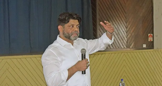 FijiFirst-General-Secretary-and-Attorney-General-Aiyaz-Sayed-Khaiyum during the Partys discussion forum at the Nadi Civic Centre on June18, 2022.