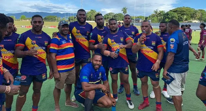 Hela Wigman players after winning the Melanesian Cup at Churchill Park, Lautoka, on March 25, 2023. Photo: Mereleki Nai