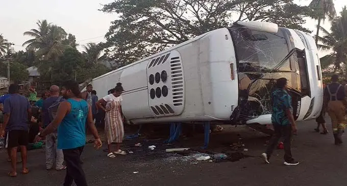 An incident where a Sunbeam bus collided head on with a locomotive. Photo: Minu Prasad/Facebook