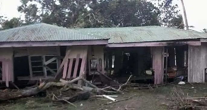 Debris brought in by storm surges at Yaroi Village, Matuku, Lau.