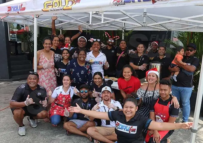 Fijian Broadcasting Corporation staff members hosted Christmas brunch for the homeless at Suva on December 25, 2019. Photo: Jennis Naidu