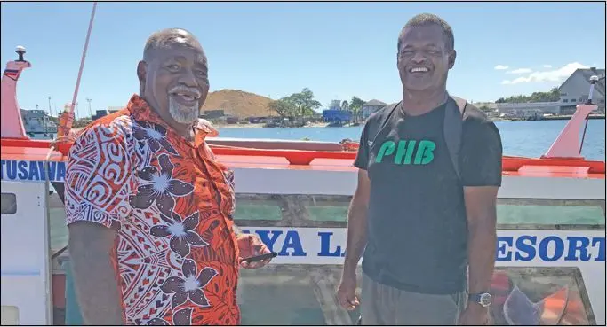 Napolioni Tavuta (left) with Semi Wara at Lautoka Wharf on September 1, 2018. Photo: Yogesh Chandra
