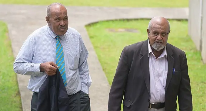 Ifereimi Vasu (left), and former Acting Deputy Commissioner, Peniasi Kunatuba.