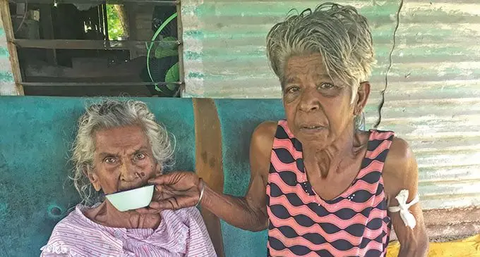 Kamla Wati, 60 feeding her mother, Sursati, 86 inside their home at Nagata, Labasa on October 5, 2020. Photo: Shratika Naidu