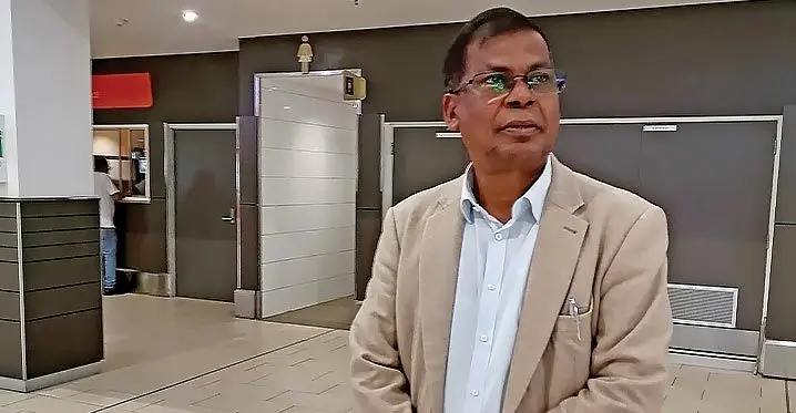 Minister of Finance Biman Prasad at the Nadi International Airport. Photo: Mereleki Nai
