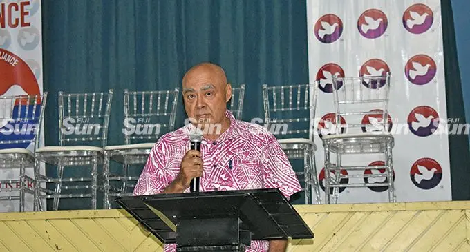 The People’s Alliance (PA) party provisional candidate Cecil Browne at the Nadi Civic Centre on May 9, 2022.  Photo: Salote Qalubau