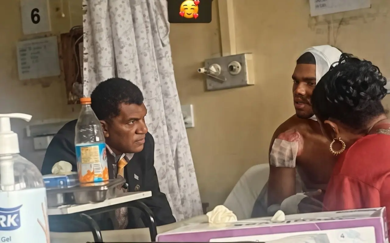 Education Minister Aseri Radrodro meeting the QVS student in hospital.