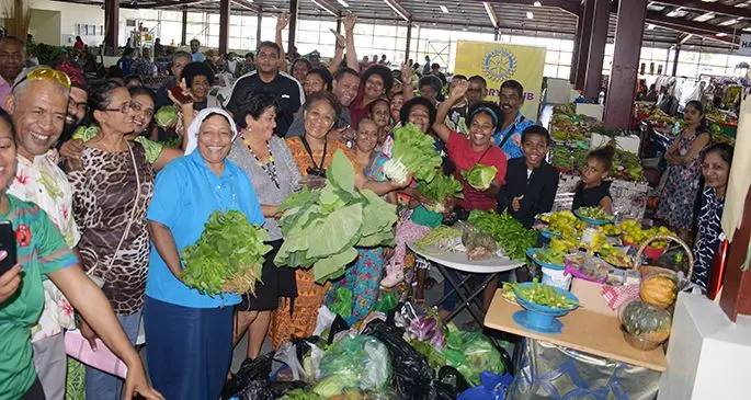 Laqere Market vendors donated vegetables to people of the HART and Father Law Home on June 24, 2020. Photo: Ronald Kumar
