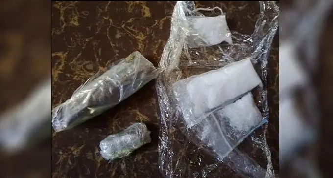 White crystals, believed to be methamphetamine.