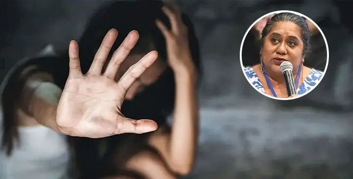 Women in Fiji take more than two years, an average of 868 days, to report abuse, according to alarming new research from the Fiji Women’s Rights Movement (FWRM). Inset: FWRM Executive Director Nalini Singh. Photo: Eye Witness News