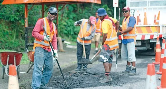 Recently sealed potholes along Nairai Road, Raiwai. Photo: Kelera Sovasiga 
