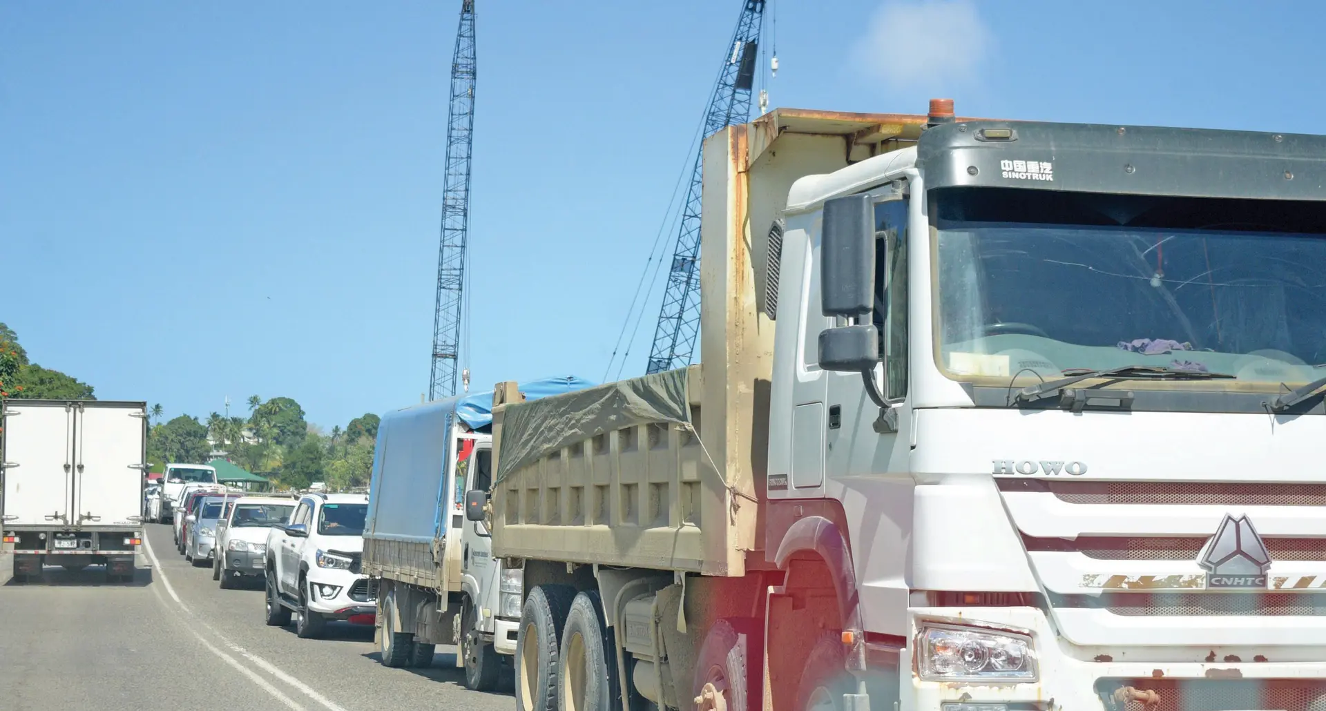 Traffic jam in Suva.