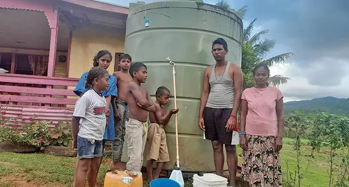 Zoheb Ali (second from the right) with the residents in Nakobo Settlement in Labasa on November 24, 2023.