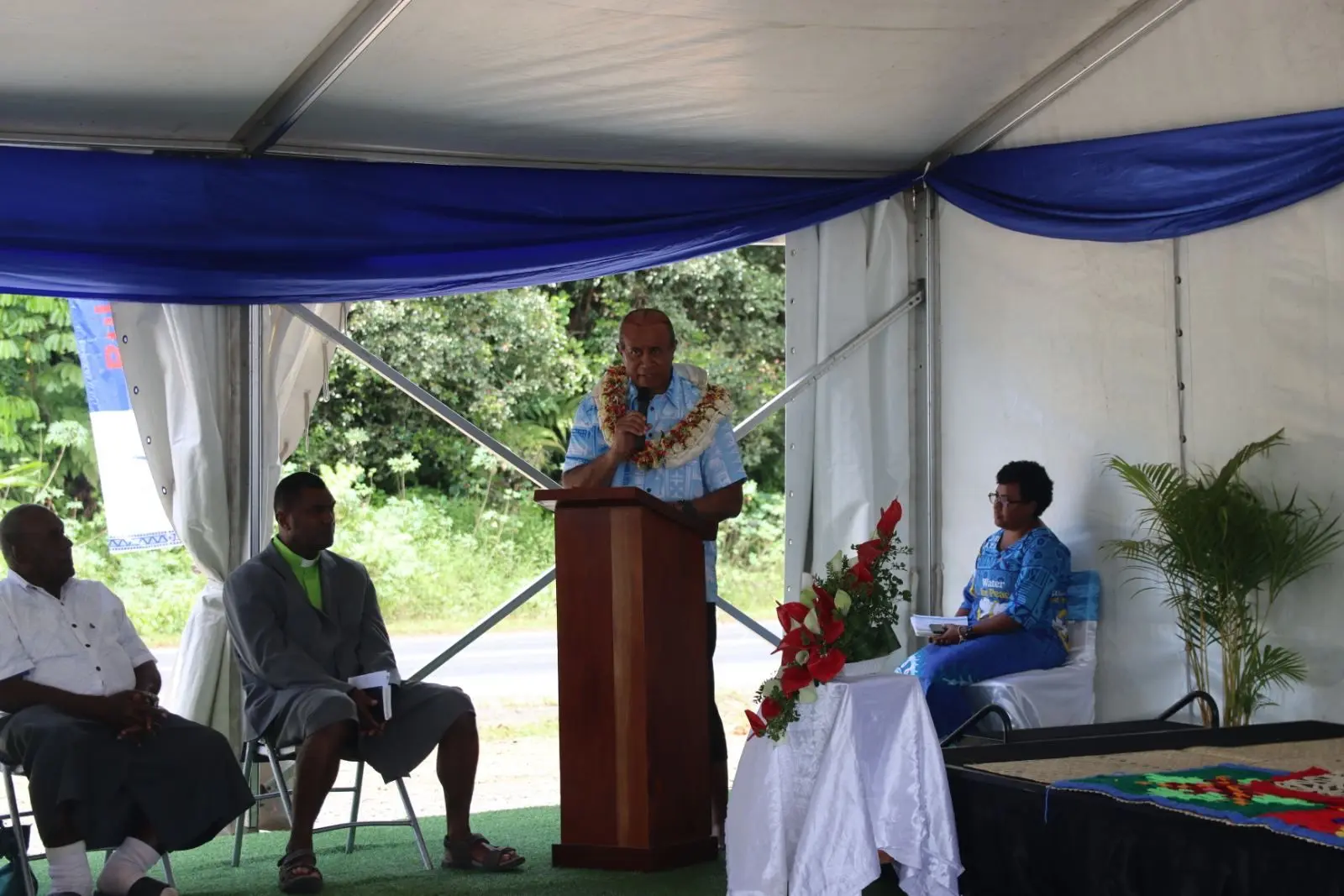 Minister for Transport and Infrastructure Ro Filipe Tuisawau while speaking during the ground breaking ceremony on the Elevated Princess Road Water Infrastructure Project on October 8, 2025. 