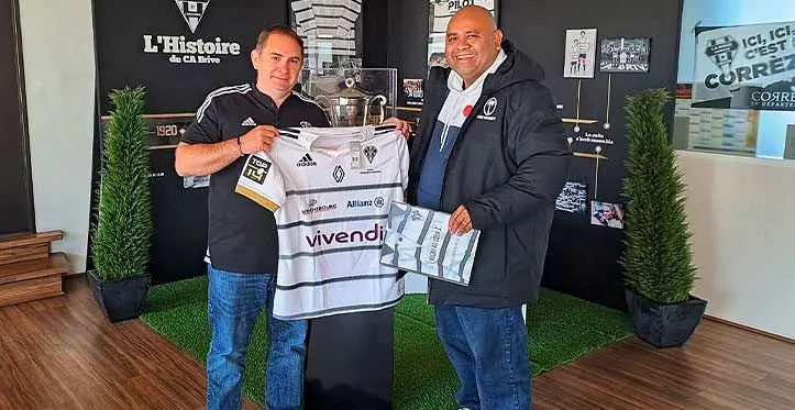 FRU Administrator Simione Valenitabua with Executive President of C.A Brive Correze Limousin Rugby Union Mr. Xavier Ric, has invited Fiji Rugby to make use of their state-of-the-art facilities during their RWC campaign in France.