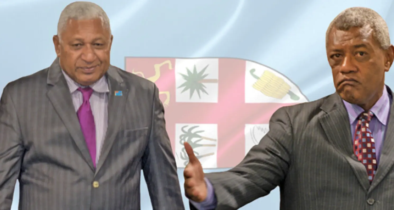 Prime Minister Voreqe Bainimarama and Opposition member Pio Tikoduadua.