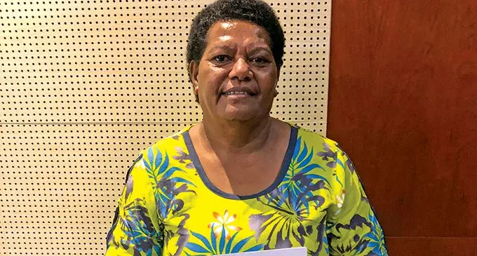 Seruwaia Watiloganivalu after receiving her certificate at the Suva Civic Centre on May 9, 2022.  Photo: Josefa Babitu