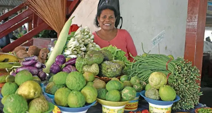 Ana Salauca at her Labasa market table  on February 5, 2018. Photos: Wati Talebula.