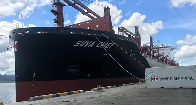 Swire Shipping’s cargo vessel Suva Chief, one of several vessels that have been renamed after a Pacific Islands.