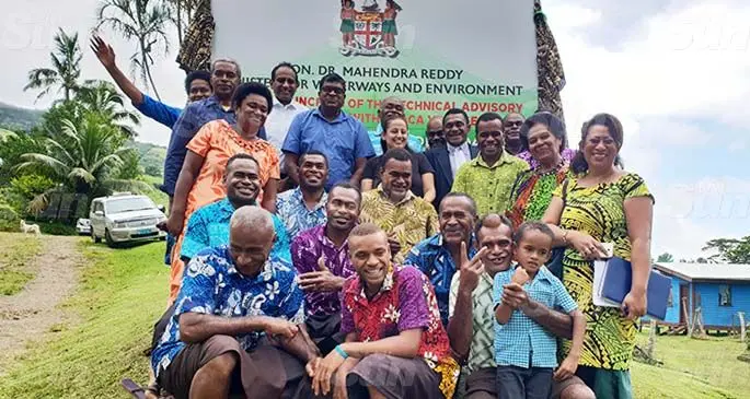 The Minister for Agriculture, Waterways and Environment, Mahendra Reddy (back row) with the people of Abaca Village after he officiated at the World Wildlife Day celebrations and the launch of the Technical Advisory Partnership at the village in Lautoka on March 9, 2021. Photo: Nicolette Chambers