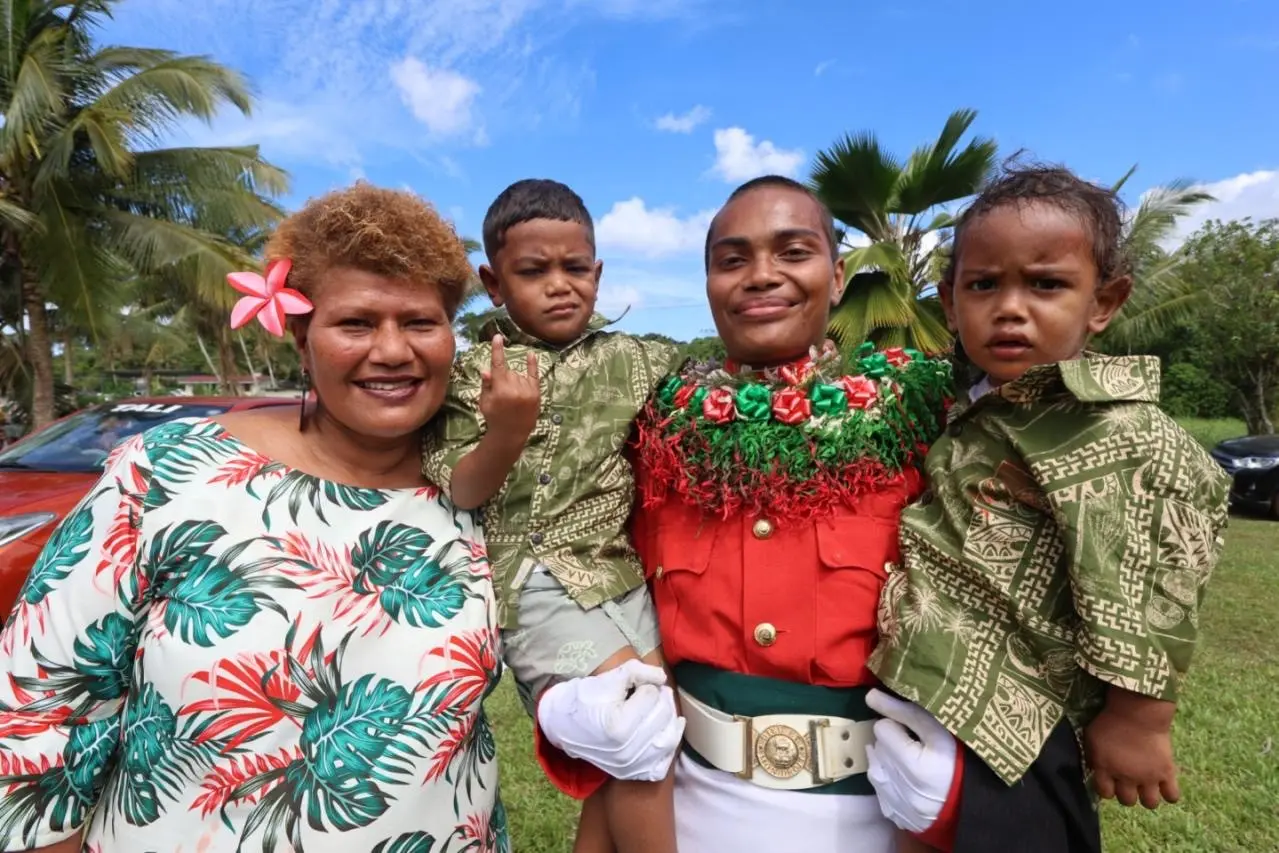 Maria Rosa with her two sons and mother Alisi Kaveni in Nasinu on August 14, 2026. 