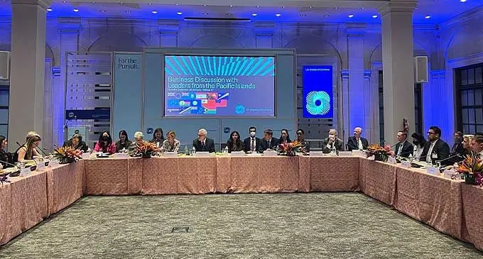 US business house representatives including Spacex, Google and FedEx during dialogue between Pacific leaders in Washington, DC, last week. Photo: DEPTFO News