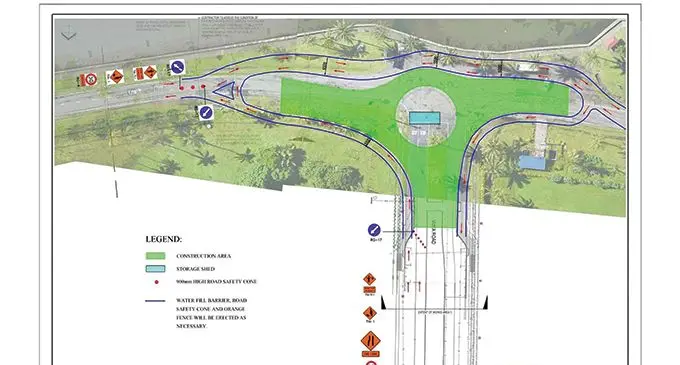 Construction area.  Photo: Fiji Roads Authority