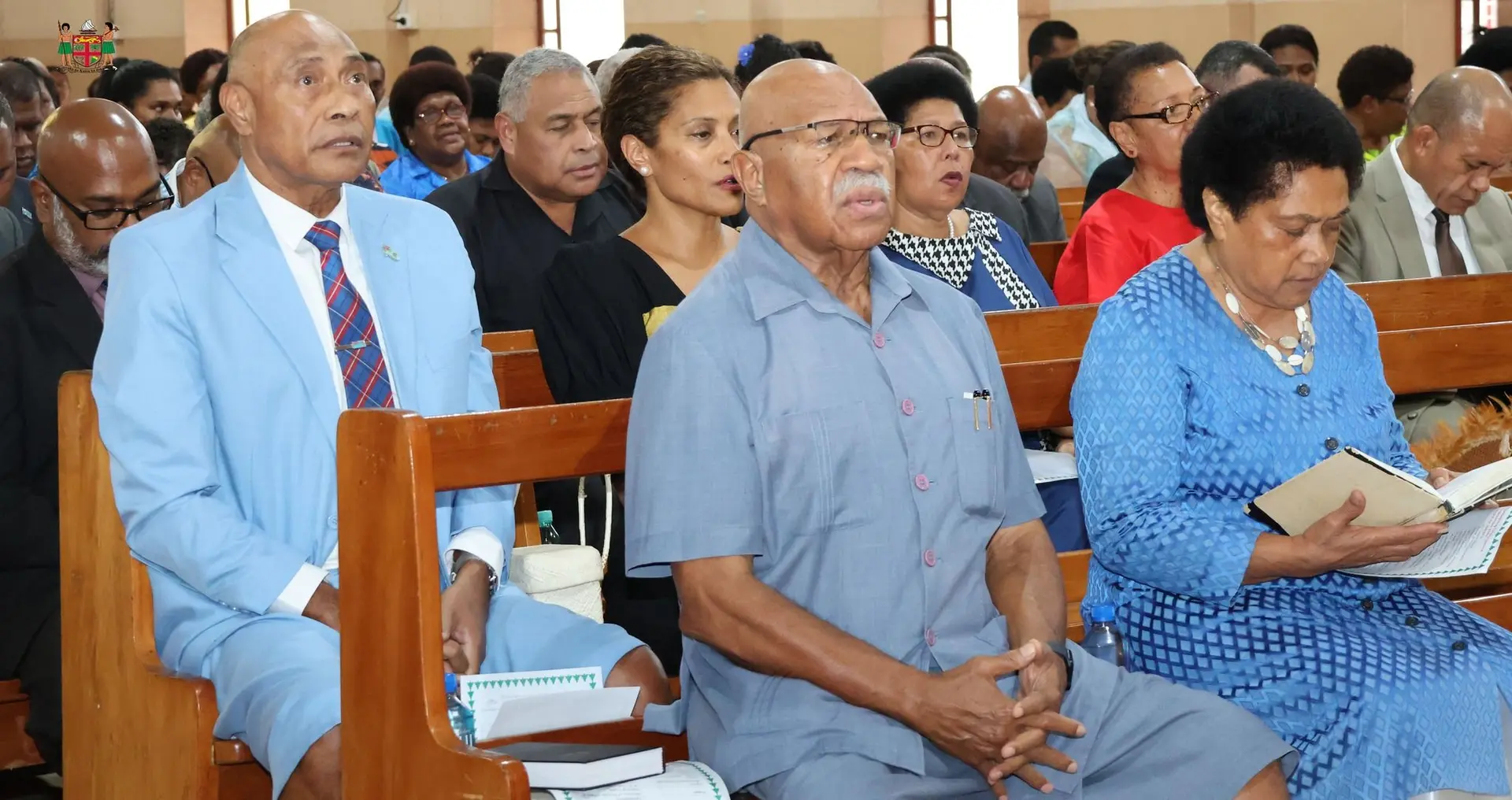  Prime Minister Sitiveni Rabuka with senior Cabinet members during the Christmas/Thanksgiving church service at the Centenary Church in Suva on December 19, 2025.