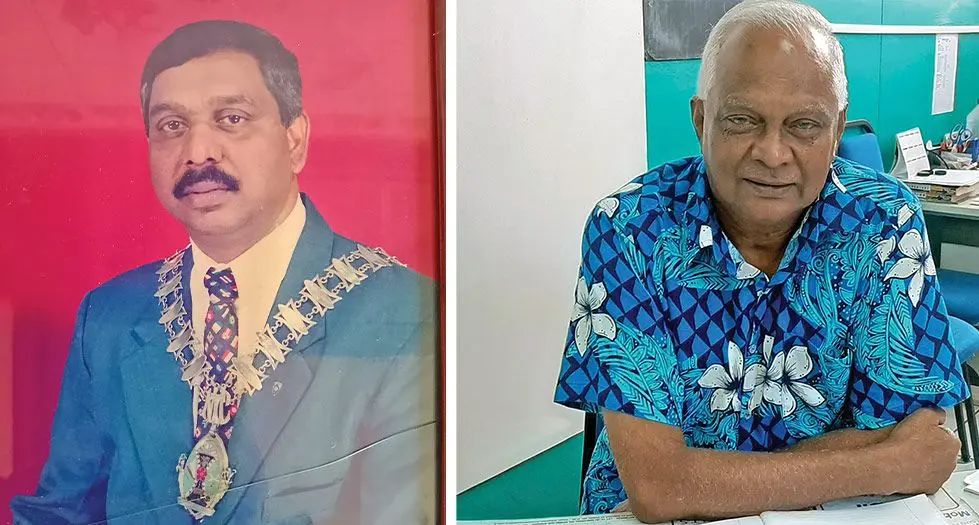 From left: The late  Dr Abdul Gani and                    The late, Mr Pusp Raj.
