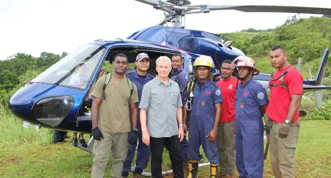 NZ investigator air accident investigator Andrew McGregor with those assisting in the investigation. Photo: Shratika Naidu