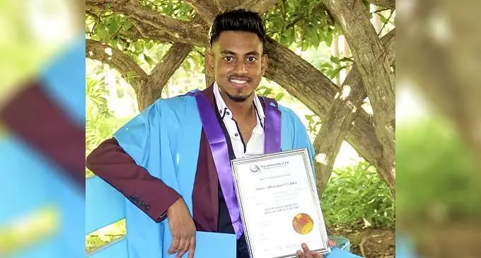 University of Fiji’s Bachelor of Medicine and Bachelor of Surgery (MBBS) graduate, Shivneel Pravneet Chandra. Photo: Salote Qalubau