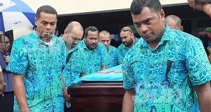 Pallbearers during David Hesaie’s funeral in Delainavesi, Lami on January 20, 2020. Photo: Simione Haravanua