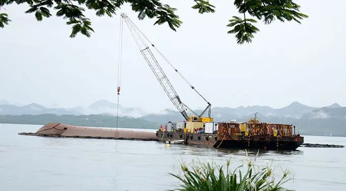 Sunken cargo vessel Southern Phoenix salvaged at Suva Harbour on March 25, 2019. Photo: Ronald Kumar.