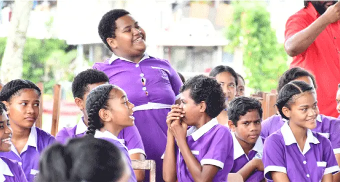 Students at Dudley Intermediate School during the World Oral Health Day celebrations in Toorak, Suva, on March 20, 2025. Photo: Ronald Kumar