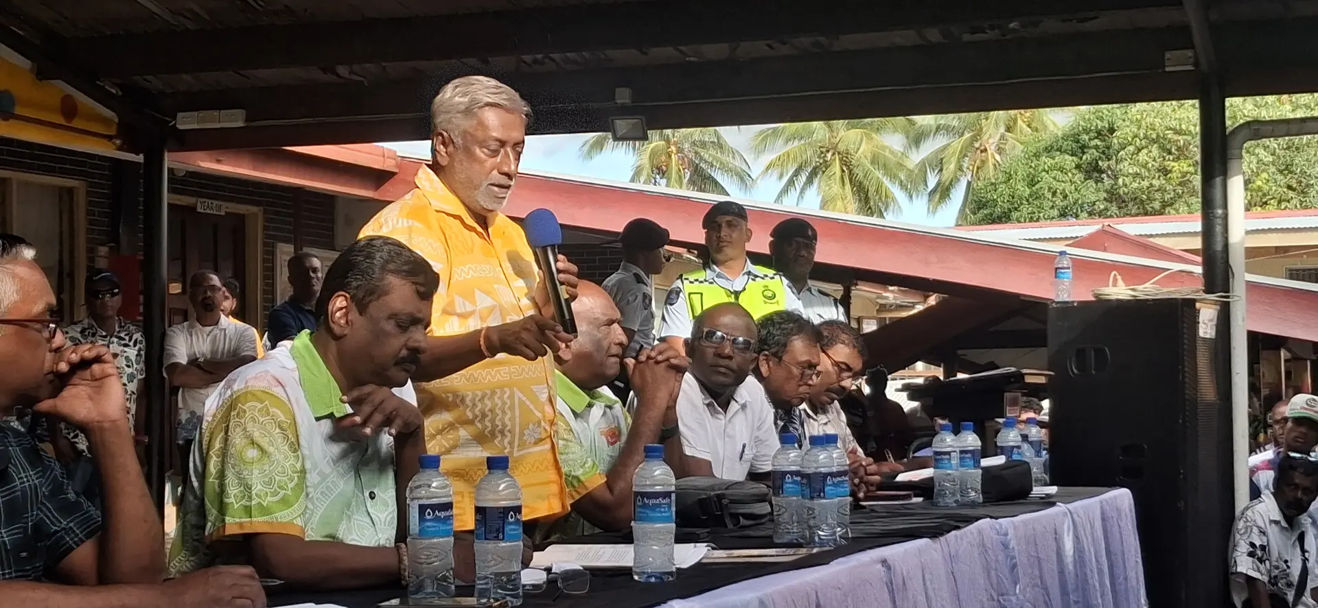 TISI Sangam co- chair Damen Gounder speaks to the members. Photo: Waisea Nasokia.