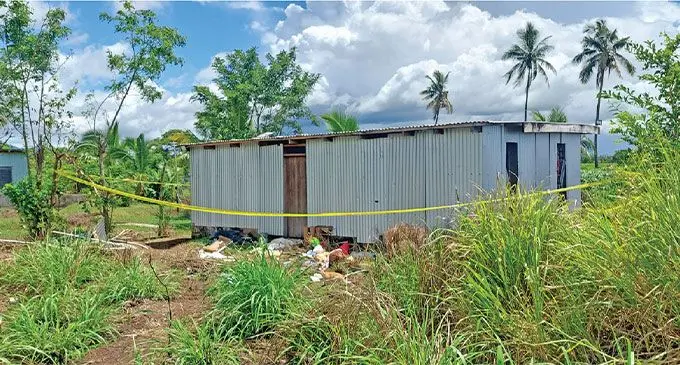 The corrugated iron home where the three-tonne methamphatamine was busted by Police in Voivoi, Legalega, in January this year.