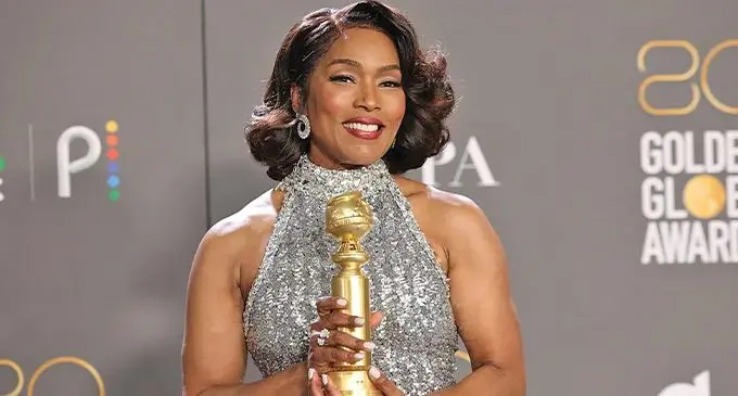 Angela Bassett poses with her award for Best Supporting Actress in a Motion Picture for “Black Panther: Wakanda Forever” at the 80th Annual Golden Globe Awards in Beverly Hills, California, U.S., January 10, 2023