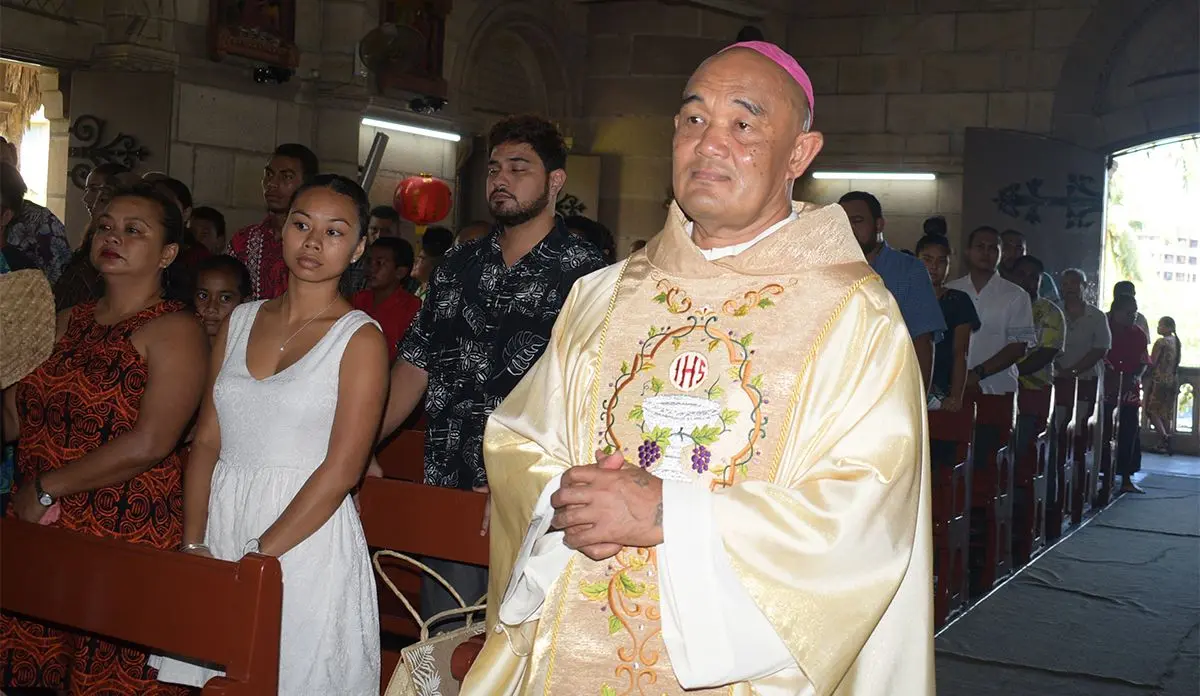 Archbishop Peter Loy Chong during the Chinese New Years Mass at the Sacred Heart Cathedral Suva on February 17,2019.Photo:Simione Haravanua.