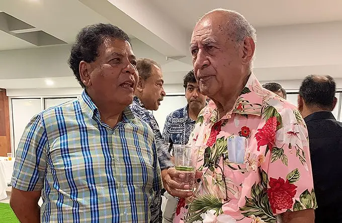 P Meghji Group director Jayanti Mehji with the Speaker of Parliament Ratu Epeli Nailatikau during the launch od the Grand Warehouse Sale in Suva on Tuesday night.