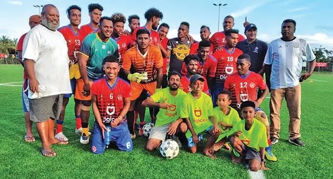 Navua players and supporters at Uprising Sports Centre in Pacific Harbour, Deuba, on April 18, 2021. Photo: Simione Haravanua