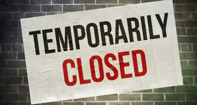 temporarily closed - wall poster information
