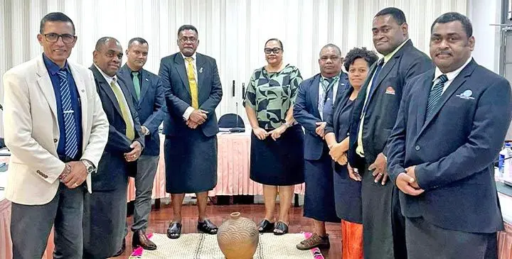 Staff of the iTaukei Affairs Board, Auditor General’s office with the Parliamentary Standing Committee on Public Accounts after their deliberations on June 19, 2025. Photo: Parliament of Fiji