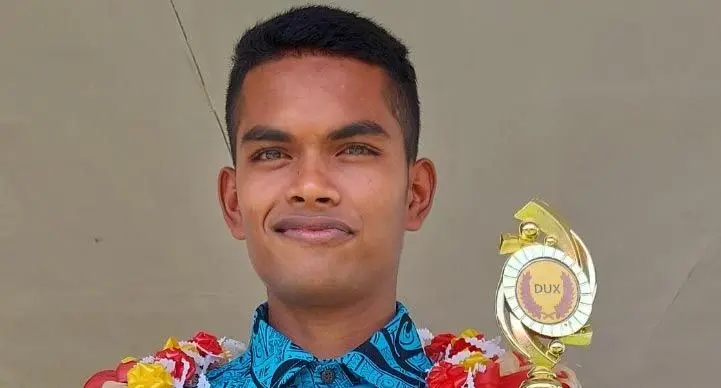 Batinikama College dux Shahil Sharma on December 3, 2020.