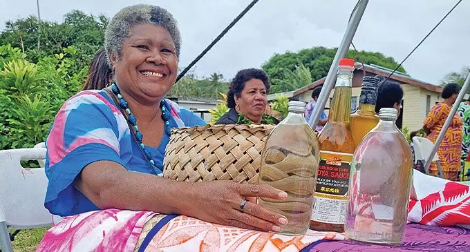 Kini Salote Tabaiwalu of Levukana Village, with her products sold at the Vanuabalavu Expo. Photo: Laiseana Nasiga